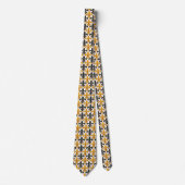 Cravate Fleur de lis Motif de couleur noire jaune (Devant)