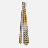Cravate Fleur de lis Motif de couleur noire jaune (Dos)