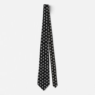 Cravate Fleur de Lis Motif noir et blanc
