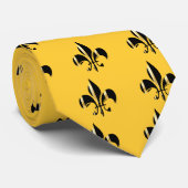Cravate Fleur de Lis noir et or (Roulé)