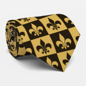 Cravate Fleur de lis noir et or (Roulé)