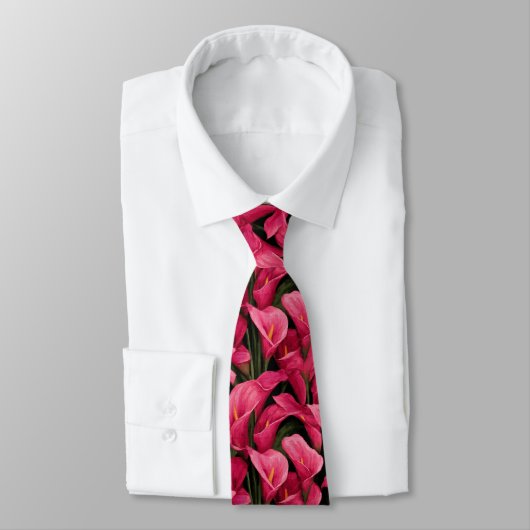 Cravate Fleur de lys calla artistique pour témoin (Attaché)