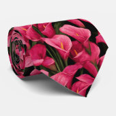 Cravate Fleur de lys calla artistique pour témoin (Roulé)