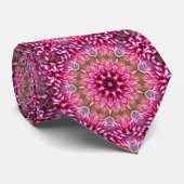 Cravate Fleur de Mandala Rose Géométrique -67545 (Roulé)
