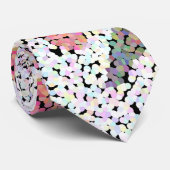 Cravate Fleur de mosaïque Abstraite rose rose blanc gris f (Roulé)