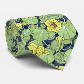 Cravate Fleur de Nasturtium Jaune Motif William Morris (Roulé)