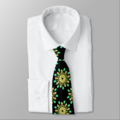 Cravate Fleur de néon jaune et vert (Attaché)