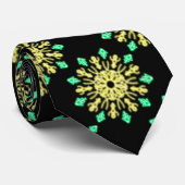 Cravate Fleur de néon jaune et vert (Roulé)