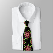Cravate Fleur de néon rouge et vert (Attaché)