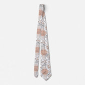 Cravate Fleur de oiseau vintage Toile Rayure (10) (Dos)