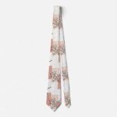 Cravate Fleur de oiseau vintage Toile Rayure (3) (Devant)