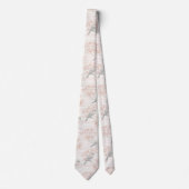 Cravate Fleur de oiseau vintage Toile Rayure (4) (Devant)
