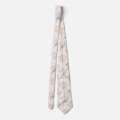 Cravate Fleur de oiseau vintage Toile Rayure (4) (Dos)