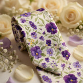 Cravate Fleur de Pensée Violette