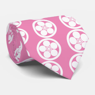 Cravate Fleur de prune de style Umebachi en cercle