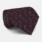 Cravate Fleur de prune foncé vintage (Roulé)