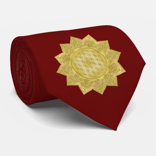 Cravate Fleur de Vie - Mandala Indien 4 (Roulé)