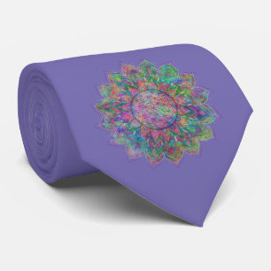 Cravate Fleur de Vie - Mandala Indien 7c