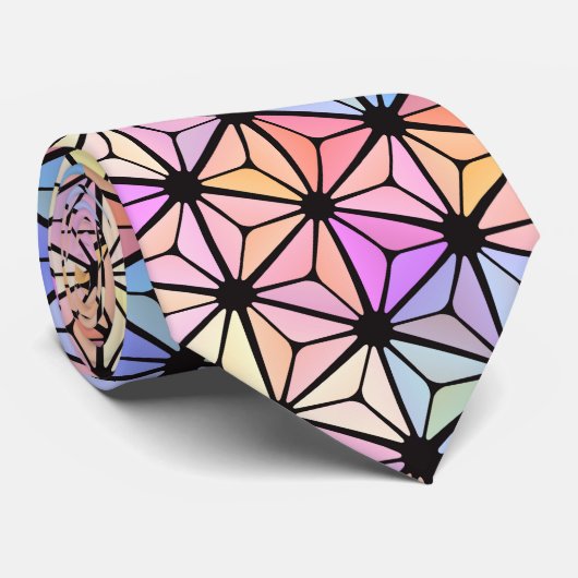 Cravate Fleur de vitrail multicolore (Roulé)