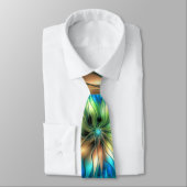 Cravate Fleur d'Imaginaire lumineux, Fractale Abstraite co (Attaché)