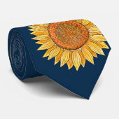 Cravate Fleur élégante personnalisée Art Boho Navy Blue Su (Roulé)