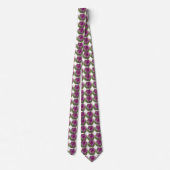 Cravate Fleur Florale Verte Violette (Dos)