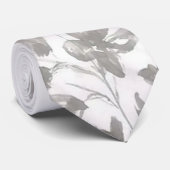 Cravate Fleur grise d'aquarelle (Roulé)
