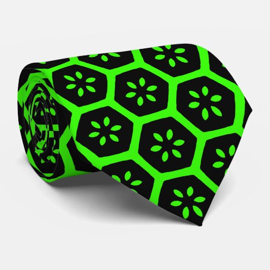 Cravate Fleur Honeypeb v1 - Vert (Roulé)
