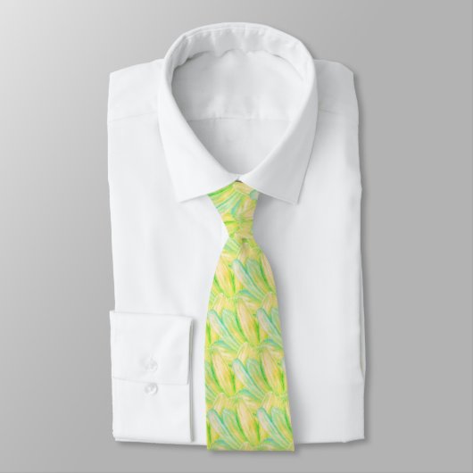 Cravate Fleur Impressionniste Chartreuse Minimaliste (Attaché)