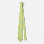 Cravate Fleur Impressionniste Chartreuse Minimaliste (Devant)
