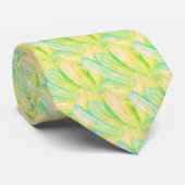 Cravate Fleur Impressionniste Chartreuse Minimaliste (Roulé)