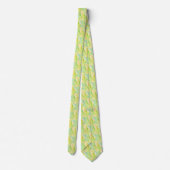 Cravate Fleur Impressionniste Chartreuse Minimaliste (Dos)