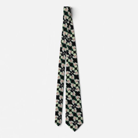 Cravate Fleur Iris Arborée Dans Chaque Motif Abstrait (Dos)