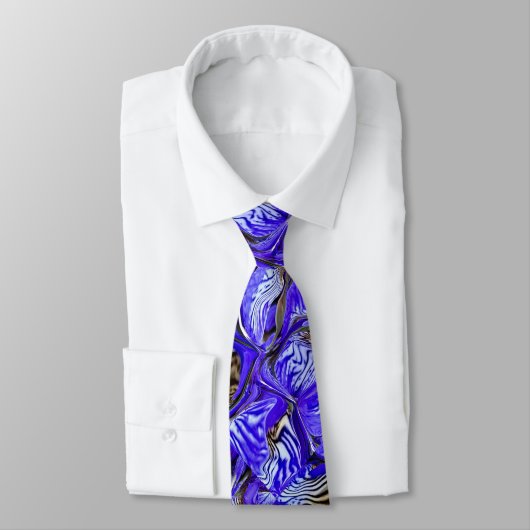 Cravate Fleur Iris Violet / Esthétique / Carrelé / (Attaché)