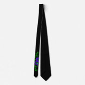 Cravate Fleur Lily violette sur noir (Dos)