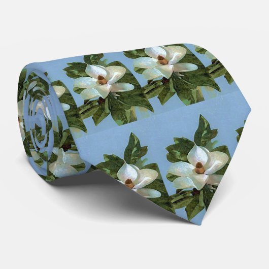 Cravate Fleur Magnolia (Roulé)