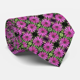 Cravate Fleur marguerite africaine violet petit Motif