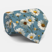 Cravate Fleur marguerite en bleu incomparable (Roulé)