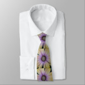 Cravate Fleur marguerite jaune et violet (Attaché)