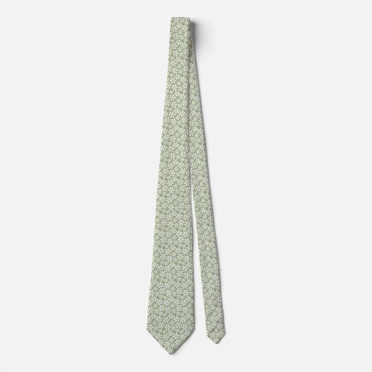 Cravate Fleur Motif Sage Vert Moderne Plutôt Floral (Devant)