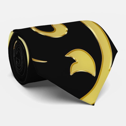 Cravate Fleur Or Abstraite de luxe Faux (Roulé)