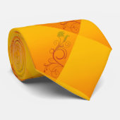 Cravate Fleur orange (Roulé)