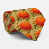 Cravate Fleur orange (Roulé)