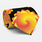 Cravate fleur orange jaune (Roulé)