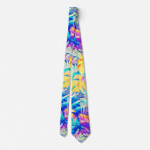 Cravate Fleur pastel abstrait moderne (Dos)