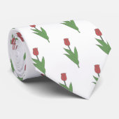 Cravate Fleur pastel de Tulipe rouge botanique (Roulé)