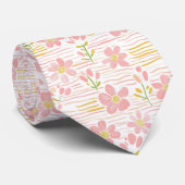 Cravate Fleur pastel rétro (6) (Roulé)