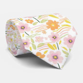 Cravate Fleur pastel rétro (7) (Roulé)