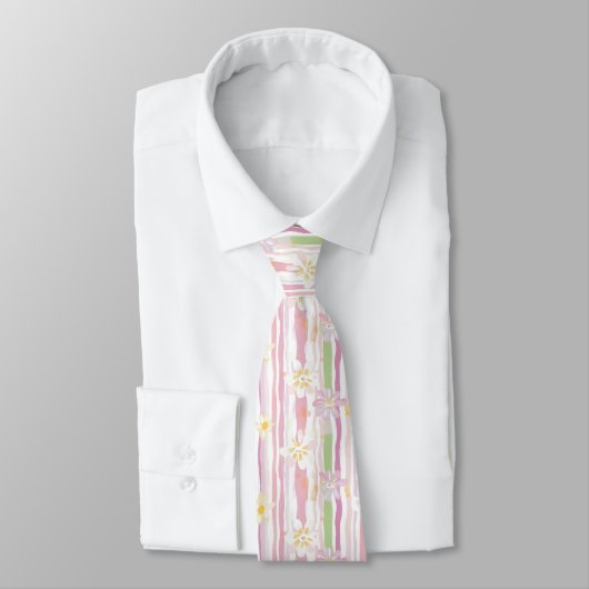 Cravate Fleur pastel rétro (9) (Attaché)