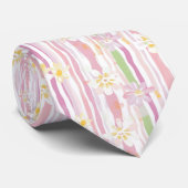 Cravate Fleur pastel rétro (9) (Roulé)